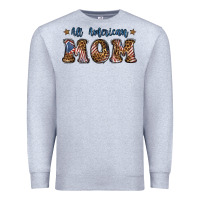 Heather Grey all american mom Premium Sweatshirt - BundleAndBundleShop