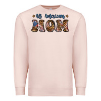 Pale Pink all american mom Premium Sweatshirt - BundleAndBundleShop