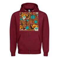 Burgundy western aztec bull skull seamless pattern Zipper Hoodie - FaDigitalArtStudio