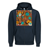 Navy western aztec bull skull seamless pattern Zipper Hoodie - FaDigitalArtStudio