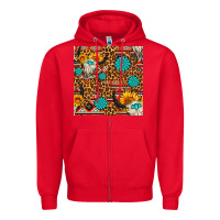 Red western aztec bull skull seamless pattern Zipper Hoodie - FaDigitalArtStudio