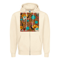 Sandshell western aztec bull skull seamless pattern Zipper Hoodie - FaDigitalArtStudio