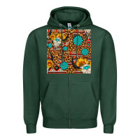 Sports Green western aztec bull skull seamless pattern Zipper Hoodie - FaDigitalArtStudio