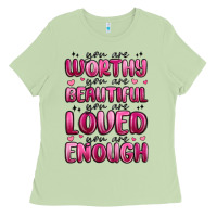 Matcha you are worthy you are beautiful Ladies Tee - MaliasSmallBusiness