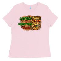 Bubblegum Pink coffee and christmas cheer Ladies Tee - RanaPortraitStore