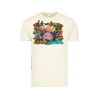 Vintage Arctic baby pig with floral and western background Vintage Tee - BarkalooDesign