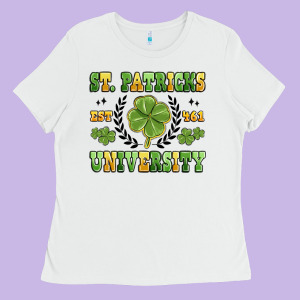 St. Patricks University Ladies Tee Designed By Maliassmallbusiness
