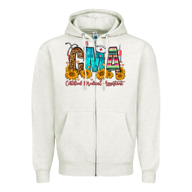 Cma Certified Medical Assistant Zipper Hoodie by FaDigitalArtStudio | Teevron