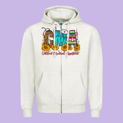 Cma Certified Medical Assistant Zipper Hoodie Designed By Fadigitalartstudio