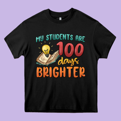 My Students 100 Days Brighter Heavy Core Tee Designed By Maliassmallbusiness
