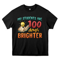 Black my students 100 days brighter Heavy Core Tee - MaliasSmallBusiness