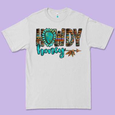 Western Howdy Honey Arrow Gemstone Premium Tee Designed By Nancycooperartshop