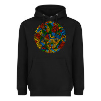 Black african fabric pattern round earrings 3 Heavyweight Hoodie - BundleAndBundleShop