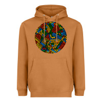 Meerkat african fabric pattern round earrings 3 Heavyweight Hoodie - BundleAndBundleShop