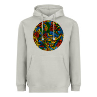 Moon Dust african fabric pattern round earrings 3 Heavyweight Hoodie - BundleAndBundleShop