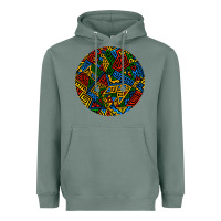 Sage african fabric pattern round earrings 3 Heavyweight Hoodie - BundleAndBundleShop