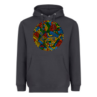 Smoke african fabric pattern round earrings 3 Heavyweight Hoodie - BundleAndBundleShop