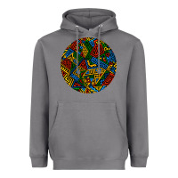 Storm african fabric pattern round earrings 3 Heavyweight Hoodie - BundleAndBundleShop