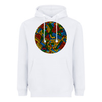 White african fabric pattern round earrings 3 Heavyweight Hoodie - BundleAndBundleShop