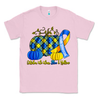 Bubblegum Pink october we wear blue and yellow with pumpkins Classic Tee - Artiststas