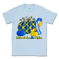 Dusty Blue october we wear blue and yellow with pumpkins Classic Tee - Artiststas