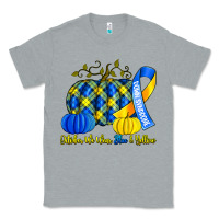 Heather Grey october we wear blue and yellow with pumpkins Classic Tee - Artiststas