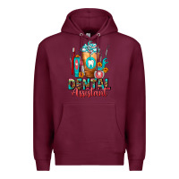 Burgundy Dental Assistant Dentist Frappe Premium Hoodie - FaDigitalArtStudio