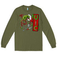 Army Green Christmas Character Long Sleeve Tee - NancyCooperArtShop