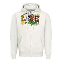 Oatmeal Heather mardi gras love crawfish Zipper Hoodie - FaDigitalArtStudio