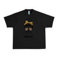 Black Glitter Patterned Leopard Mom Skull Urban Heavy Tee - Bettercallsaul