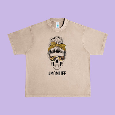 Glitter Patterned Leopard Mom Skull Urban Heavy Tee Designed By Bettercallsaul