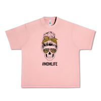 Salmon Glitter Patterned Leopard Mom Skull Urban Heavy Tee - Bettercallsaul