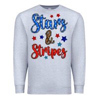 Heather Grey stars & stripes Premium Sweatshirt - BundleAndBundleShop