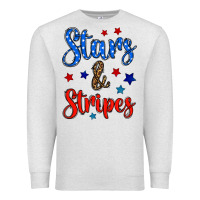Oatmeal Heather stars & stripes Premium Sweatshirt - BundleAndBundleShop