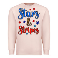 Pale Pink stars & stripes Premium Sweatshirt - BundleAndBundleShop