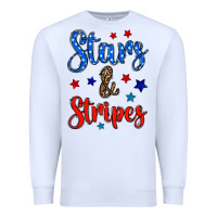 White stars & stripes Premium Sweatshirt - BundleAndBundleShop