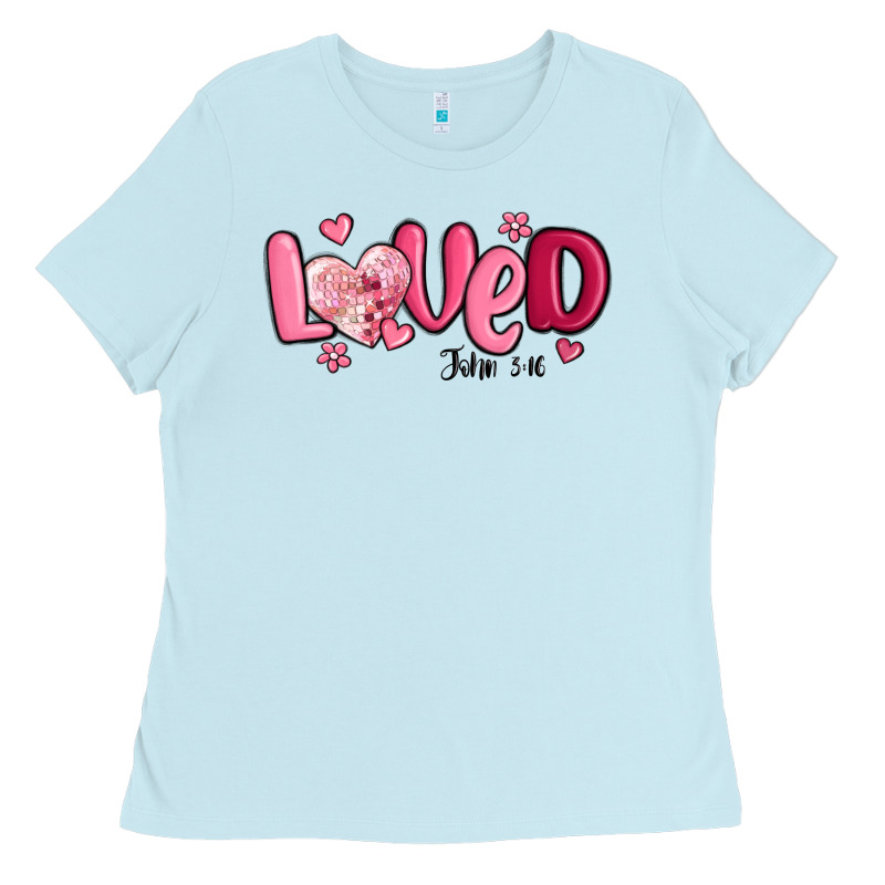 Valentine's Day Loved John 3 16 Ladies Tee by MaliasSmallBusiness | Teevron