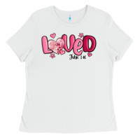 White valentine's day loved john 3 16 Ladies Tee - MaliasSmallBusiness