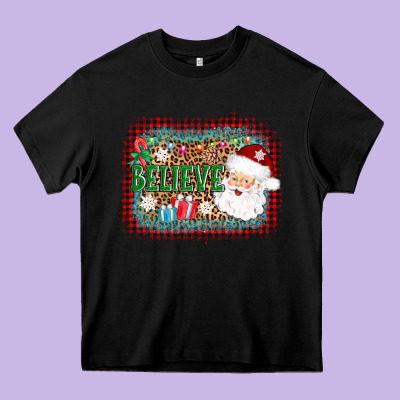 Believe Santa Heavy Core Tee Designed By Adodesignshop