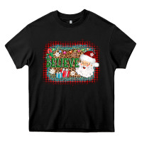 Black believe santa Heavy Core Tee - AdoDesignShop