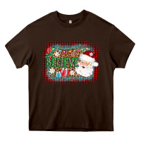 Chocolate Brown believe santa Heavy Core Tee - AdoDesignShop