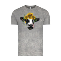 Cloud Rock holstein cow with sunflower Vintage Tee - BarkalooDesign