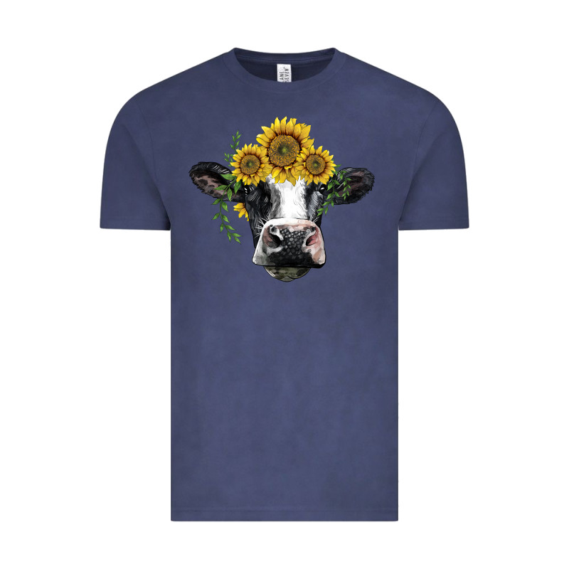 Holstein Cow With Sunflower Vintage Tee by BarkalooDesign | Teevron