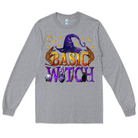 Heather Grey Basic Witch Long Sleeve Tee - texasbilliewilder