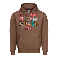 Chestnut Livin' That Nurse Life Zipper Hoodie - FaDigitalArtStudio