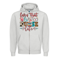 Dove Grey Livin' That Nurse Life Zipper Hoodie - FaDigitalArtStudio