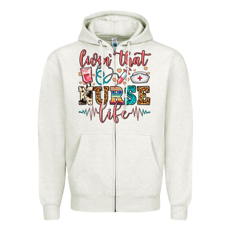 Livin' That Nurse Life Zipper Hoodie by FaDigitalArtStudio | Teevron