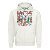 Oatmeal Heather Livin' That Nurse Life Zipper Hoodie - FaDigitalArtStudio