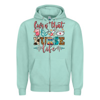 Seafoam Livin' That Nurse Life Zipper Hoodie - FaDigitalArtStudio