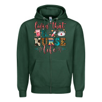 Sports Green Livin' That Nurse Life Zipper Hoodie - FaDigitalArtStudio